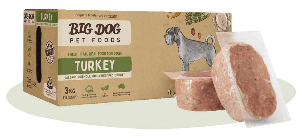 Big Dog- Turkey Raw Diet 3kg (Pick Up/ Local Delivery Only)